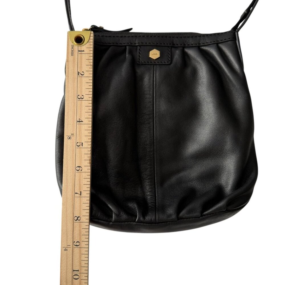 Lodis Black Leather Crossbody Bag Adjustable Strap Interior Staining AS IS - Picture 4 of 14